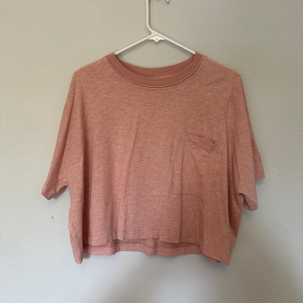 Lululemon Pink Cropped Boxy Tee